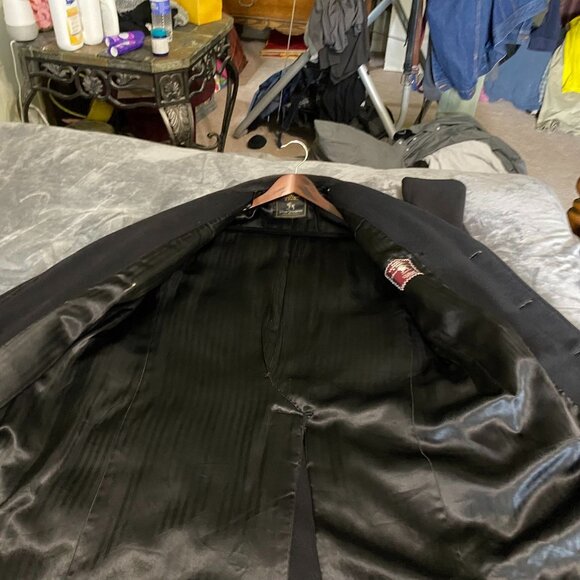 Hart Schaffner & Marx Silver Trumpeter Mens Overcoat 48 100% Cashmere 3-Button - Picture 14 of 15